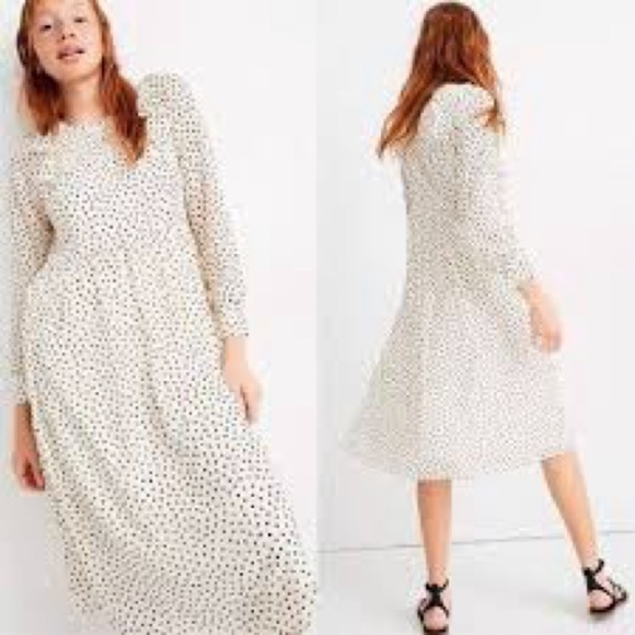 Madewell Polka Dot Long Sleeve Dress - Picture 2 of 10